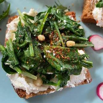 Tartine de Chevre et Mizuna